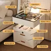 Mesita de noche inteligente para uso en dormitorio, multifuncional, flotante, de lujo ligero, diseño simple, con cerradura de contraseña por huella dactilar