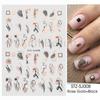 Cross-border New nail Art Sticker Bronzing Leopard Black Gold Rosa Gold Planta Linha Abstrata Unha adesiva Adesivo prego