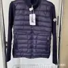 Nueva Marca Europea m Chaqueta de Plumas Casual con Empalme de Punto para Hombre Blanca de Plumón de Pato Cálida Elegante Ajustada Abrigo de Plumas