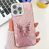 Capa para celular com suporte de borboleta IMD galvanizado para Apple 16PROMAX película para lente 15 padrão de estanho 14 furo fino 13