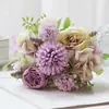 Flores Artificiais, Peônias Coloridas Estilo Europeu com 7 Cabeças, Flores Artificiais para Buquês de Casamento, Decoração de Casa e Arranjos de Flores Artificiais