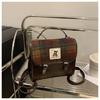 Otoño e Invierno Nueva Bolsa de Mujer Mochila de Moda a Cuadros Estilo Británico Vintage Costuras Bolsa de Mujer Mochila Mochila de Estudiante