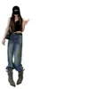 Botas apiladas plisadas de punta con diseño único, nuevas botas cortas estilo coreano Primavera 2026 con hebilla de cinturón, botas cortas de montar para mujer