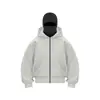 Sudadera con capucha y cremallera para hombre, marca de moda para primavera y otoño, con diseño de capucha de doble capa, para hacer tú mismo, panel de luz