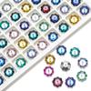 Flor de ciruelo redonda galvanizada Fondo plateado Flor Gesang Diamante cosido a mano DIY Abalorios para ropa Flor de ciruelo de ocho pétalos Accesorios de cristal de vidrio
