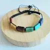 Pulsera tejida multicolor cuadrada transfronteriza Lapislázuli Amatista Ojo de Tigre Pulsera tejida Pulsera tejida piramidal