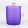 Venta al por mayor del fabricante Taza para Velas DIY Contenedor de Vidrio Escarchado de Colores Taza Vacía para Aromaterapia Portavelas Romántico para Dormitorio Logo