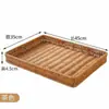 Cesta para Hornear Pan Estilo Japonés, Cesta Tejida a Mano de Imitación Ratán, Cesta para Pasteles y Repostería, Cesta Rectangular para Exhibir Frutas, Tamaño Grande