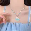 [Paraíso de Estrellas de Mar] Collar Creativo DIY de Perlas y Estrellas de Mar Cadena de Clavícula de Nicho para Tomar Fotos en Viajes de Verano a la Costa para Mujeres