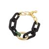 Moda Europea y Americana Acrílico Corte Cuadrado Negro Asimétrico Pulsera de Muñeca Pulsera Joyería de Exportación de Guangdong