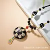 Collar Zaki Lam con Cuenta Dzi de Nueve Ojos Procesada al Fuego de Xizang con Cuerda Trenzada Hecha a Mano, Cuenta Dzi de Ágata, Diseño de Nicho, Suministro de Producto Popular