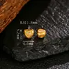 Plata S925 Chapada en Oro Incrustada con Diamante Blanco Corazón Pequeño con Agujero Accesorios DIY Moda Nicho Elegante Accesorios Pequeños en Forma de Corazón