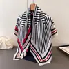 Lenço Quadrado Grande de Cetim Imitação de Seda Simples e Fashionável Xale de Viagem Lenço de Pescoço Proteção Solar Lenço de Cabeça Lenço Feminino