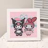 Animación de Dibujos Animados Nueva Pintura de Diamantes Kuromi DIY Juguetes de Pintura de Diamantes Hechos a Mano para Niños con Marco de Fotos Mesa Regalo