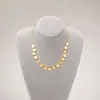 Collar de cadena de clavícula con colgante de lentejuelas redondas, joyería transfronteriza europea y americana, collar de aleación creativo y simple de moda para mujer