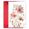 1 cartão de felicitações de planta e flor pintado à mão com conjunto de envelopes, cartão de bênção floral simples e requintado, cartão de presente universal transfronteiriço
