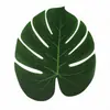 Simulação de folha de palmeira tropical, folha de tartaruga, planta artificial, festa havaiana, decoração de praia na selva