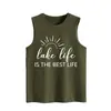 A vida no lago é a melhor Camiseta regata feminina solta grande casual confortável Amazon eBay site independente
