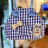 Atacado do fabricante 10cm roupas de boneca urso autodepreciativo KT gato roupas de boneca jeans avental de peito boneca avental da Kitty