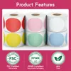 Etiquetas Adesivas Térmicas Coloridas à Prova de Três Provas do Fabricante, Papel Etiqueta Sintético Redondo Impermeável em Branco para Impressão
