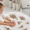 Brup Aplicación Floral Rosa Estilo Francés Lavabo Gabinete de Baño Azulejo Calcomanía Decorativa de Pared Estilo Crema Hs5467C