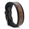 Joyería Transfronteriza Nueva de Gran Venta, Pulsera Sencilla de Cuero Lisa Retro, Pulsera para Hombre Estilo Punk Rock Europeo y Americano