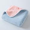 Toalha de Coral Fleece, Bicolor, Espessa, Absorvente, Toalha de Rosto para Limpeza, Bordada nas Bordas, Macia e Suave, Toalha Cor de Doce Macaron