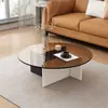 Mesa de Centro Sala de Estar Doméstica Quadrada Vidro Temperado Madeira Maciça Mesa de Centro Moderna Simples Resistente a Arranhões Apartamento Pequeno Mesa de Centro de Luxo Leve
