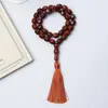 Pulseira de Contas de Oração Transfronteiriça com 33 Contas, 14*14mm, Contas Feitas à Mão, Pulseira com Borla de Cor Sólida, Fábrica de Contas de Oração Subha