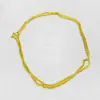 Colar Chopard Amarelo em Alta no Tiktok, Nova Corrente Lisa Simples da Moda Xiaohongshu, Corrente de Clavícula Feminina Versátil de Alta Qualidade