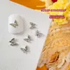 Acessórios de Unha Artística de Laço de Liga Metálica Decorações de Unha de Borboleta com Asa de Metal Líquido Laço