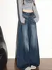 Nuevos Jeans Anchos Sueltos Bordados Únicos para Mujer 2026, Pantalones Rectos de Tiro Alto Retro Americano con Efecto de Caída