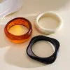 Conjunto de tres piezas de pulseras cuadradas geométricas de resina con degradado vintage europeo y americano, pulseras de moda de nicho ins transfronterizas de alta gama para mujer