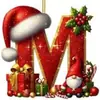 Novos Enfeites de Natal Pendentes Decorações Planas para Árvore de Natal Chapéu Vermelho Letra Inicial com Decoração de Letra Personalização Personalizada