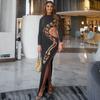 Vestido sexy de manga larga con estampado de serpiente, cintura expuesta y abertura alta, estilo europeo y americano para mujer, otoño e invierno, chicas calientes, vestido, venta al por mayor transfronteriza