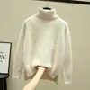 Suéter base de chenilla grueso de punto de imitación de visón para mujer, ajuste holgado, otoño e invierno, nuevo 2026, cuello alto