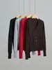 Cárdigan de punto de lana con cuello en V y manga larga de otoño personalizado para mujer, OEM de fábrica, marca privada, ropa de abrigo para mujer en stock