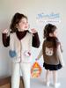 Colete de Lã para Meninas Outono e Inverno Novo Estilo Bebê Menina Estilo Desenho Animado Jaqueta Colete Infantil Casual Quente Inverno