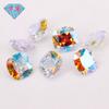 Huagang gema fertilizante cuadrado chapado circonita AB piedra desnuda anillo superficie fertilizante cuadrado almohada circonita cúbica CZ piedra blanca
