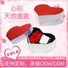 Caja de Joyería Romántica de Papel Láser Personalizada para el Día de San Valentín Tipo Amor Cubierta Cielo y Tierra Roja Caja de Regalo en Forma de Corazón de Flor Eterna Personalizada
