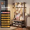 Zapatero para el hogar hecho de madera maciza, banco para cambiarse los zapatos en la entrada, banco de almacenamiento y asiento, perchero integrado, estantería de almacenamiento de pie para el dormitorio, zapatero