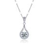 Accesorios de Venta Caliente lágrimas de ángel gota de agua moissanita plata esterlina s925 collar para mujer moda combinable estilo europeo y americano cadena clavicular