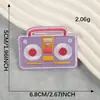 Etiqueta de Bordado Computadorizado Desenho Animado Letras Inglesas Rádio Etiqueta de Tecido Acessórios para Diário Adesivos de Patch DIY Adesivos de Bordado
