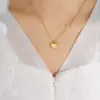 Blogger com ins joias mini coração duplo amor colar titânio aço chapeado 18K ouro all-match clavícula cadeia P221