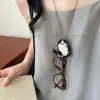 Collar con clip para gafas de muñeca de gato divertido y lindo para mujer, cadena para clavícula de estilo dulce y lindo, accesorio moderno, casual, versátil