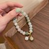 Pulseira de Tornozeleira de Lótus de Verão Fresca com Contas de Jade para Mulheres Tendência Ins Design de Nicho Pulseira Retrô Pulseira de Celebridade da Internet para Casal