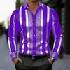 Camisa casual de manga larga para hombre con cuello de solapa, patrón a rayas, resistente a las arrugas y sin planchado, para comercio exterior transfronterizo de Amazon, primavera y otoño