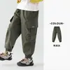 Duo Duo Home Calça de Trabalho para Meninos Resistente ao Desgaste Novo Estilo Primavera e Outono 2026 Roupas Casuais Estilosas de Outono para Crianças Pequenas, Médias e Grandes