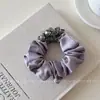 Elástico para el Cabello Elegante con Perlas de Cristal Estilo Francés para Mujer, Cuerda para el Cabello de Alta Gama, Elástico para Moño, Accesorio de Cabello Moderno y Sencillo