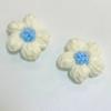 Flor de lana hecha a mano, flor tejida a mano, flor de algodón de leche tejida a mano, flor de puff de lana, accesorios de ropa, accesorios